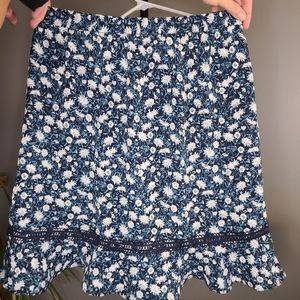 Joe Fresh Blue Floral Skirt